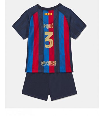 Barcelona Gerard Pique #3 Hjemmedraktsett Barn 2022-23 Kortermet (+ Korte bukser)